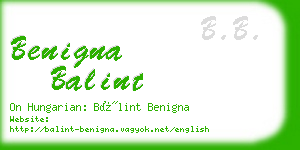 benigna balint business card